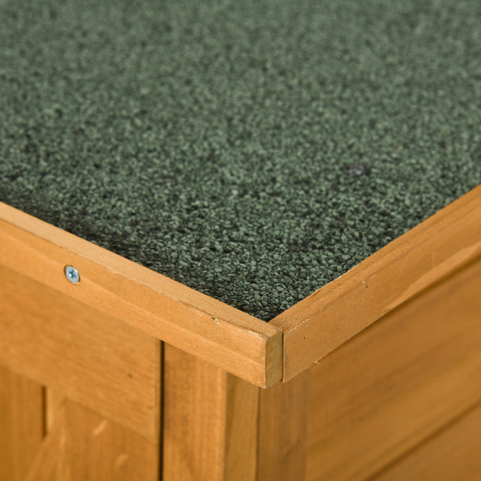 Wooden Garden Storage Shed - Fir Tool Cabinet Organizer with Shelving, Double Doors, 110x55x117cm - Perfect for Outdoor Equipment and Tool Storage