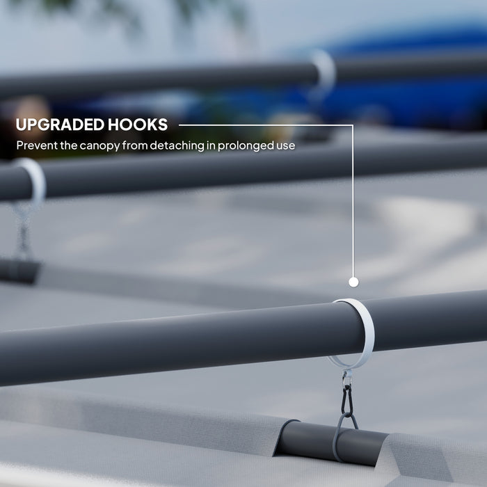 Outsunny 3 x 3(m) Garden Pergola with Retractable Roof and Magnetic Fixture, Outdoor Pergola Kit Sun Shade Canopy, UPF30+, Grey