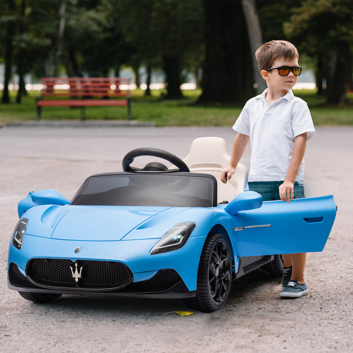 AIYAPLAY Maserati MC20 Licensed 12V Kids Electric Ride on Car with Remote Control, Spring Suspension, Blue | Aosom UK
