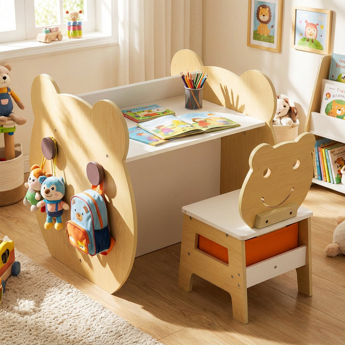 Kids' Art Table and Chair 3-in-1 Toddler Activity Table with Storage-