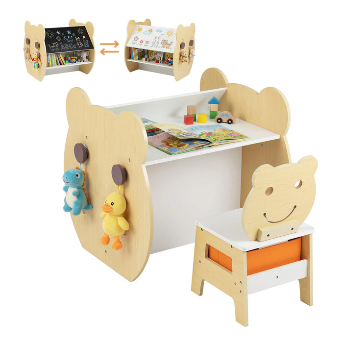 Kids' Art Table and Chair 3-in-1 Toddler Activity Table with Storage-
