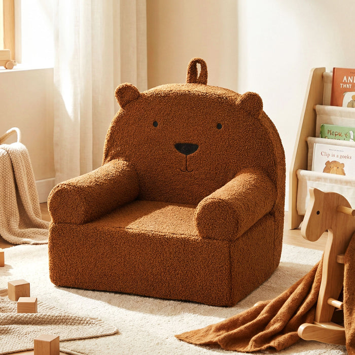 Kids Bear Sofa with Soft Fleece Fabric Cover-