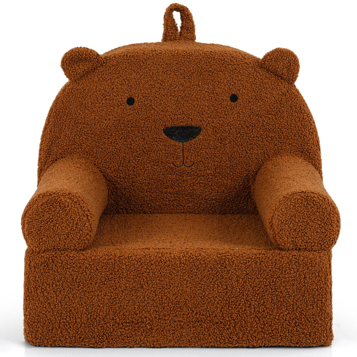 Kids Bear Sofa with Soft Fleece Fabric Cover-