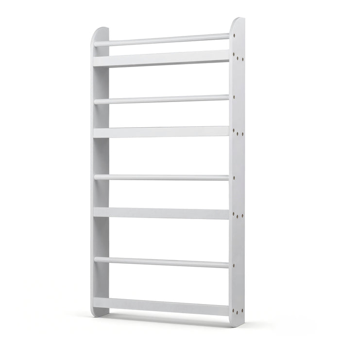 Kids Bookshelf 4-Tier Wall Mounted Book Shelf for Toys and Books-White