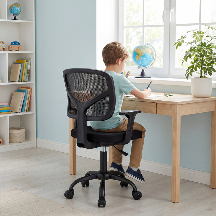 Kids Desk Chair with Adjustable Seat Height and Swivel Wheels for Ages 3+-