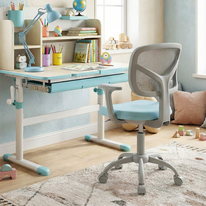 Kids Desk Chair with Adjustable Seat Height and Swivel Wheels for Ages 3+-