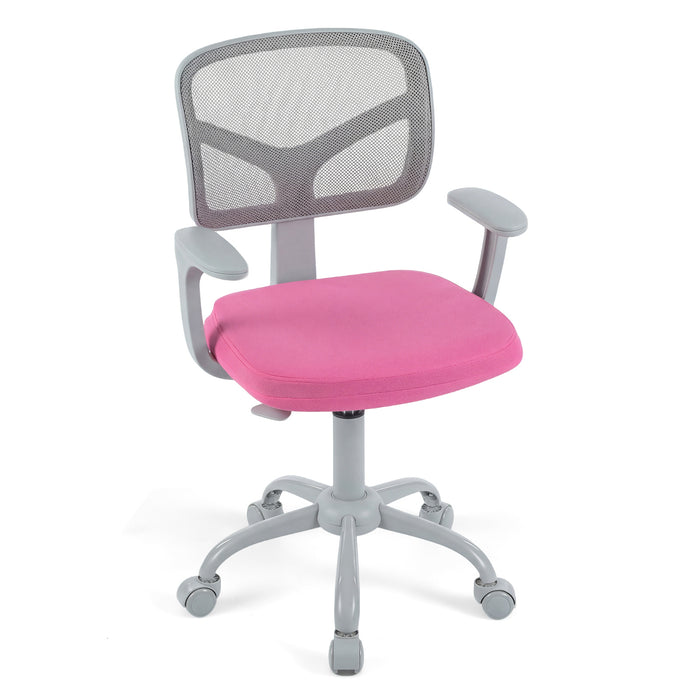 Kids Desk Chair with Adjustable Seat Height and Swivel Wheels for Ages 3+-