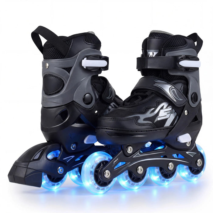 Kids Inline Skates with 4 Illuminated Wheels and Safety Protection for Boys Girls Ages 5-7-