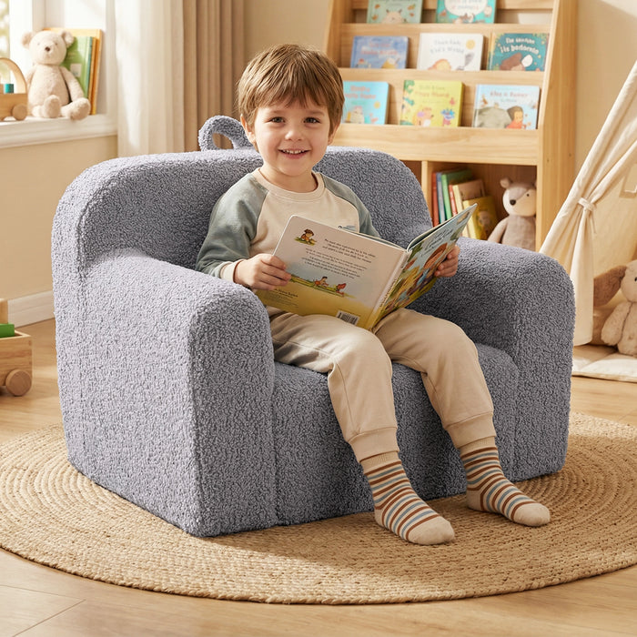 Kids Reading Sofa with Soft Fleece Fabric Cover-