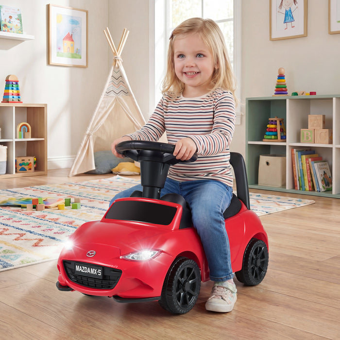 Kids Ride On Sliding Toy Mazda Licensed with Under-Seat Storage for Toddlers-