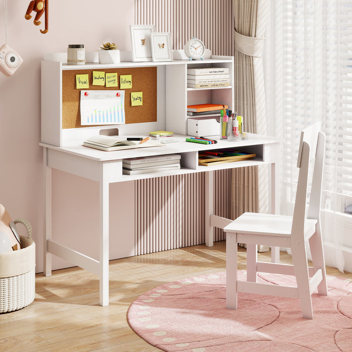 Kids Study Desk and Chair Set Wooden Students Writing Table-