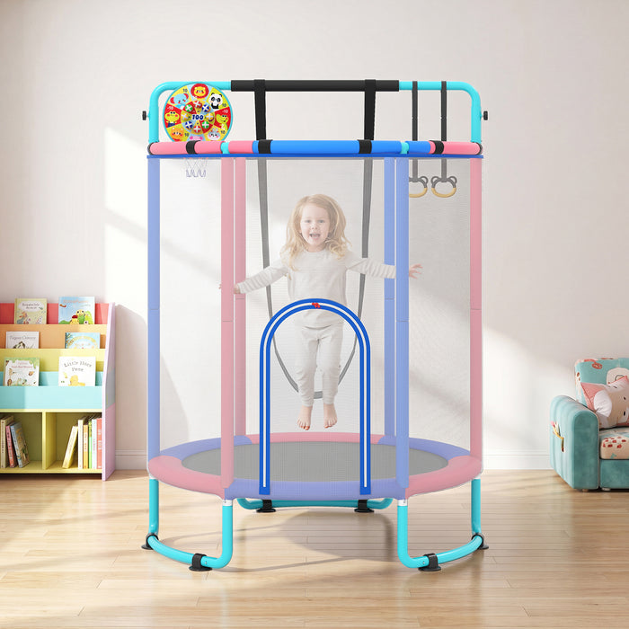 Kids Trampoline with Safety Net for Indoor and Outdoor Use-