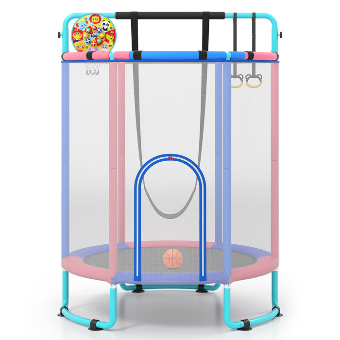 Kids Trampoline with Safety Net for Indoor and Outdoor Use-