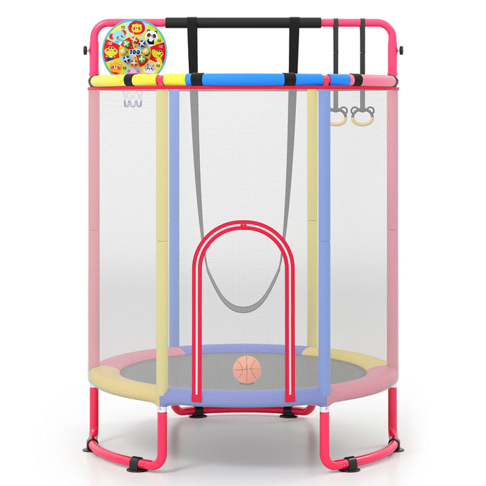 Kids Trampoline with Safety Net for Indoor and Outdoor Use-