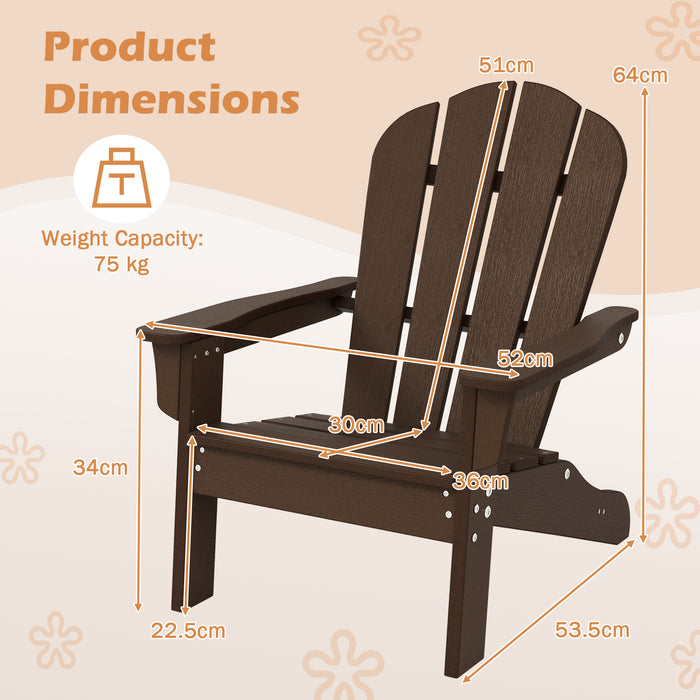 Kids Adirondack Chair All-Weather HDPE Toddler Lawn Chair-