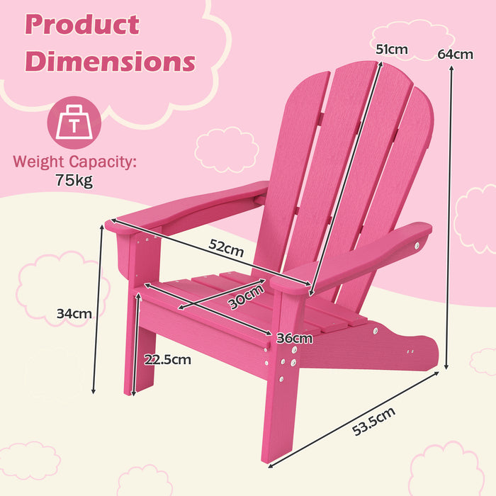 Kids Adirondack Chair All-Weather HDPE Toddler Lawn Chair-