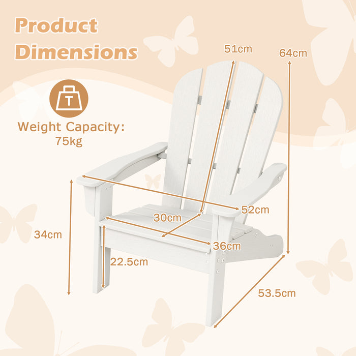 Kids Adirondack Chair All-Weather HDPE Toddler Lawn Chair-