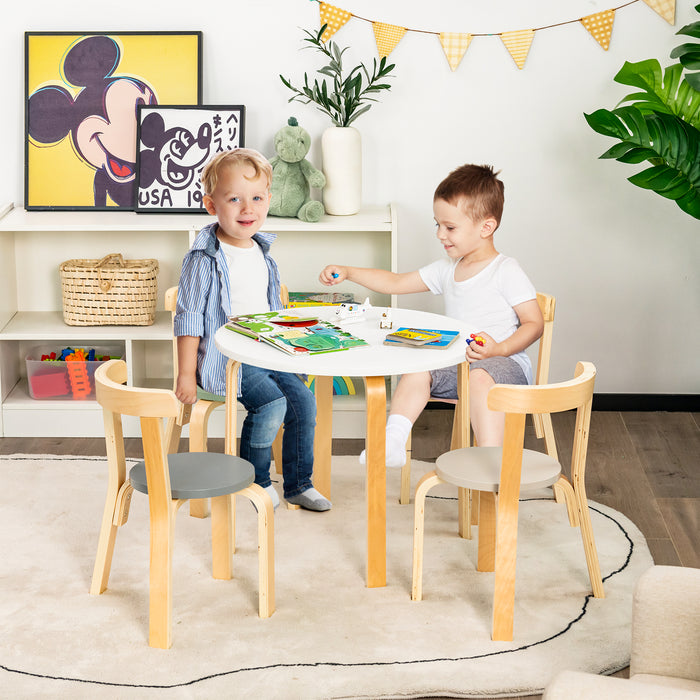 KidsZone - 5-Piece Play Table and Chair Set, Ideal for Playing, Drawing, Reading - Perfect Child-friendly Furniture for Creativity and Learning