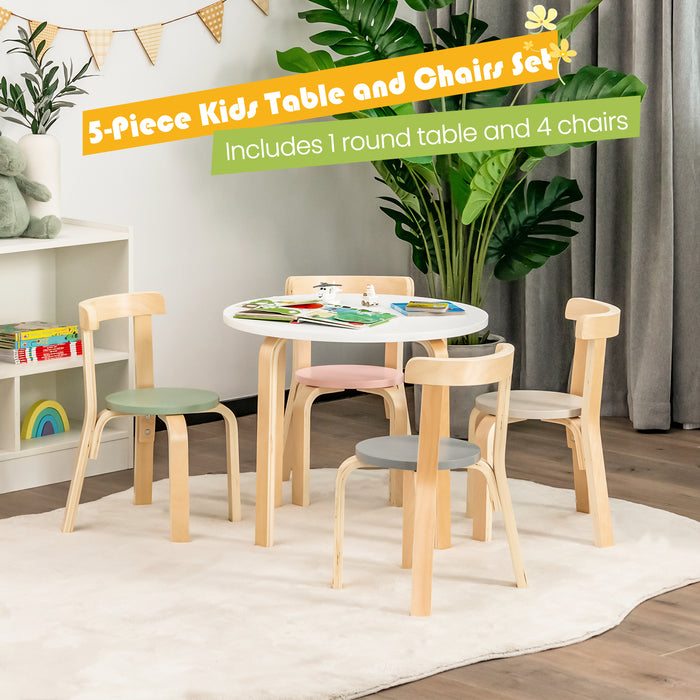 KidsZone - 5-Piece Play Table and Chair Set, Ideal for Playing, Drawing, Reading - Perfect Child-friendly Furniture for Creativity and Learning