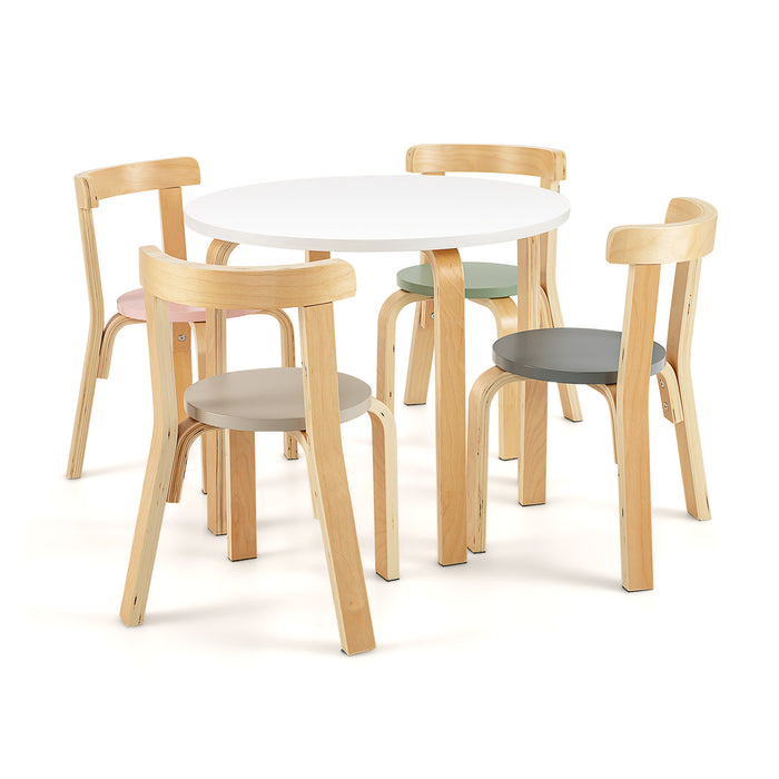 KidsZone - 5-Piece Play Table and Chair Set, Ideal for Playing, Drawing, Reading - Perfect Child-friendly Furniture for Creativity and Learning