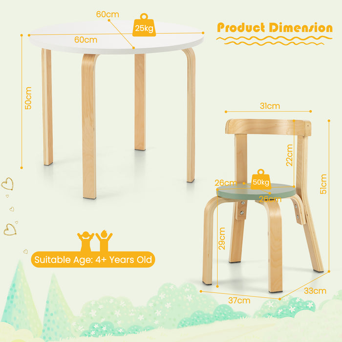 KidsZone - 5-Piece Play Table and Chair Set, Ideal for Playing, Drawing, Reading - Perfect Child-friendly Furniture for Creativity and Learning