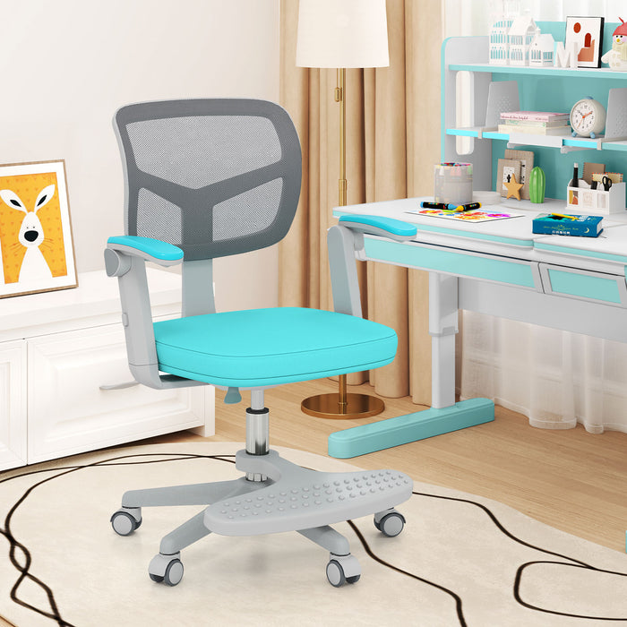 Kids Desk Chair Children Study Chair with Adjustable Height Armrest and Footrest-