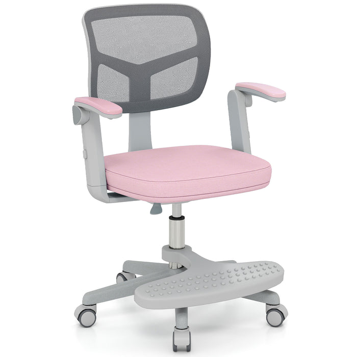 Kids Desk Chair Children Study Chair with Adjustable Height Armrest and Footrest-