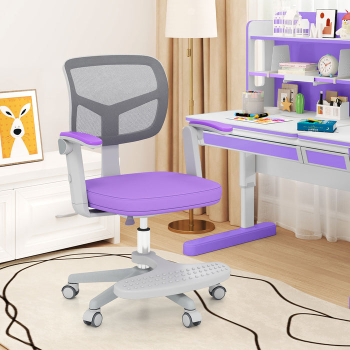 Kids Desk Chair Children Study Chair with Adjustable Height Armrest and Footrest-