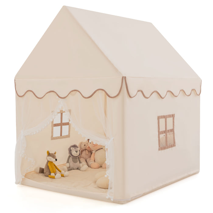 Kids Play Tent with Padded Mat Indoor Playhouse-Grey