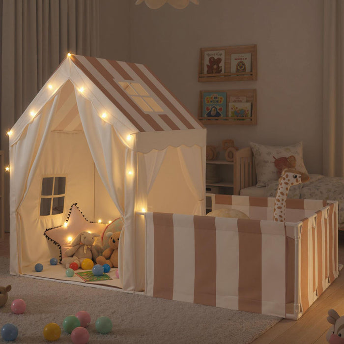2-in-1 Kids Play Tent with Playpen and Washable Cotton Mat-