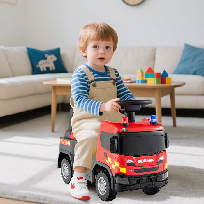 Kids Ride On Push Car with Lights and Under-seat Storage-Yellow