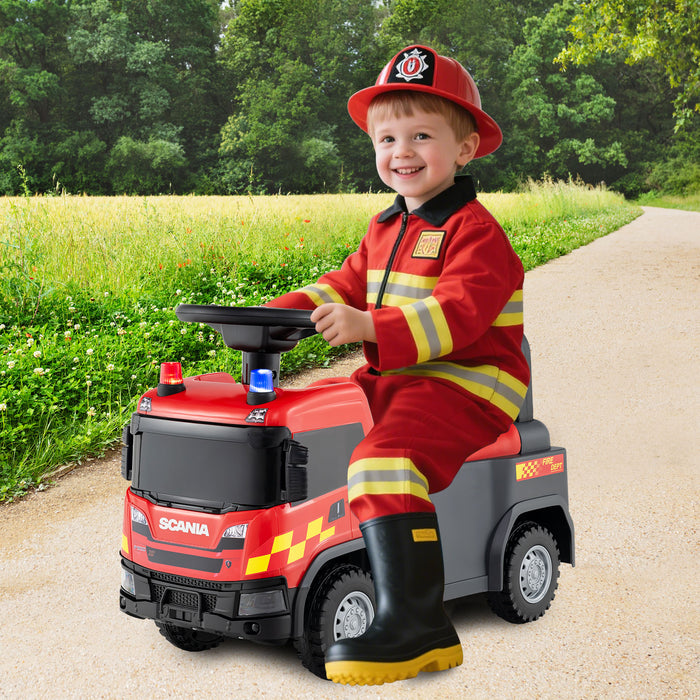 Kids Ride On Push Car with Lights and Under-seat Storage-Yellow