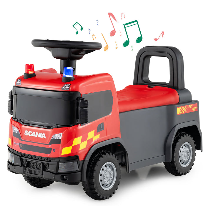 Kids Ride On Push Car with Lights and Under-seat Storage-Yellow
