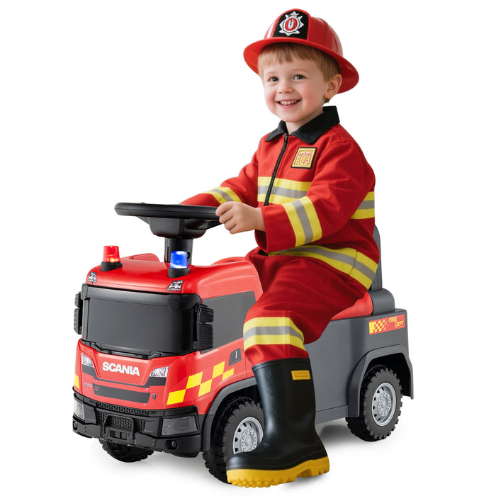 Kids Ride On Push Car with Lights and Under-seat Storage-Yellow