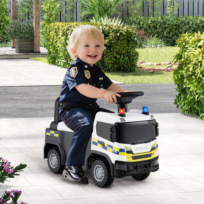 Kids Ride On Push Car with Lights and Under-seat Storage-Yellow