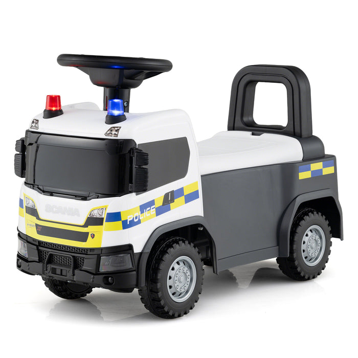 Kids Ride On Push Car with Lights and Under-seat Storage-Yellow