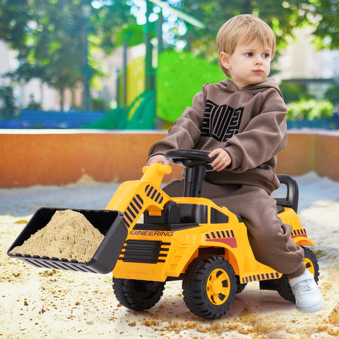 Kids Ride on Excavator Bulldozer with Adjustable Front Bucket-