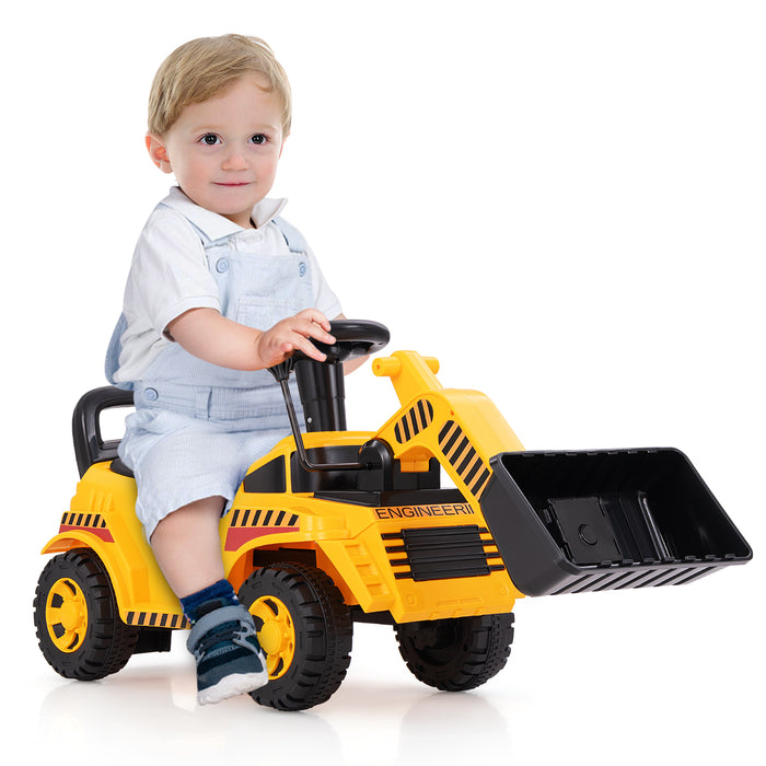 Kids Ride on Excavator Bulldozer with Adjustable Front Bucket-