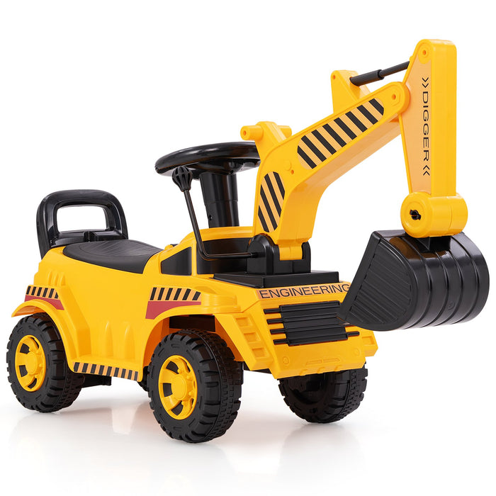 Kids Ride on Excavator Digger Toy with Adjustable Shovel-