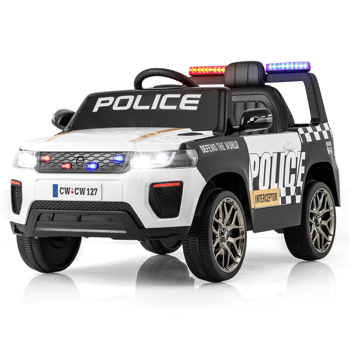 Kid Ride on Police Car with Remote Control for Children-