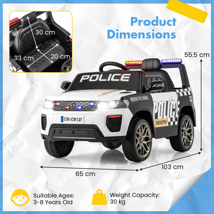 Kid Ride on Police Car with Remote Control for Children-