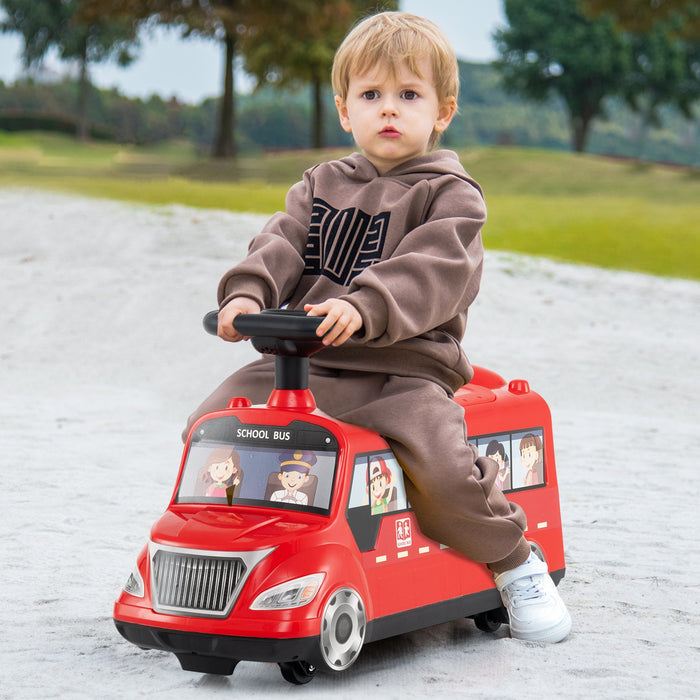 Kids Ride on Push Car with Music Button and Storage Compartment-