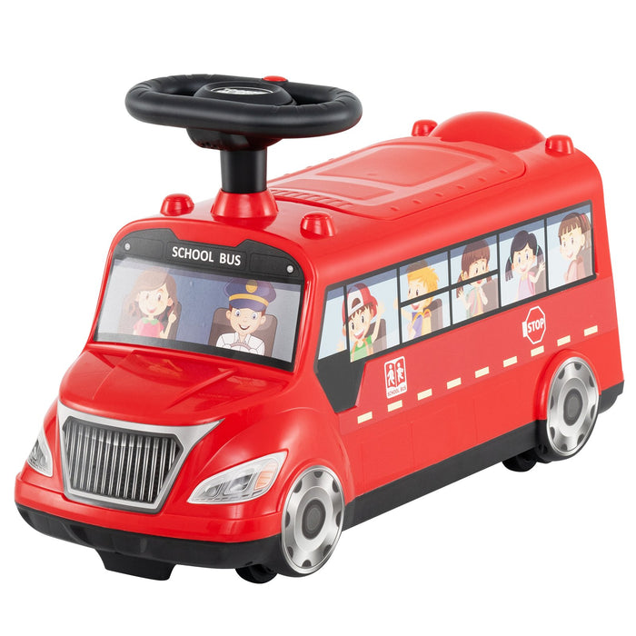 Kids Ride on Push Car with Music Button and Storage Compartment-