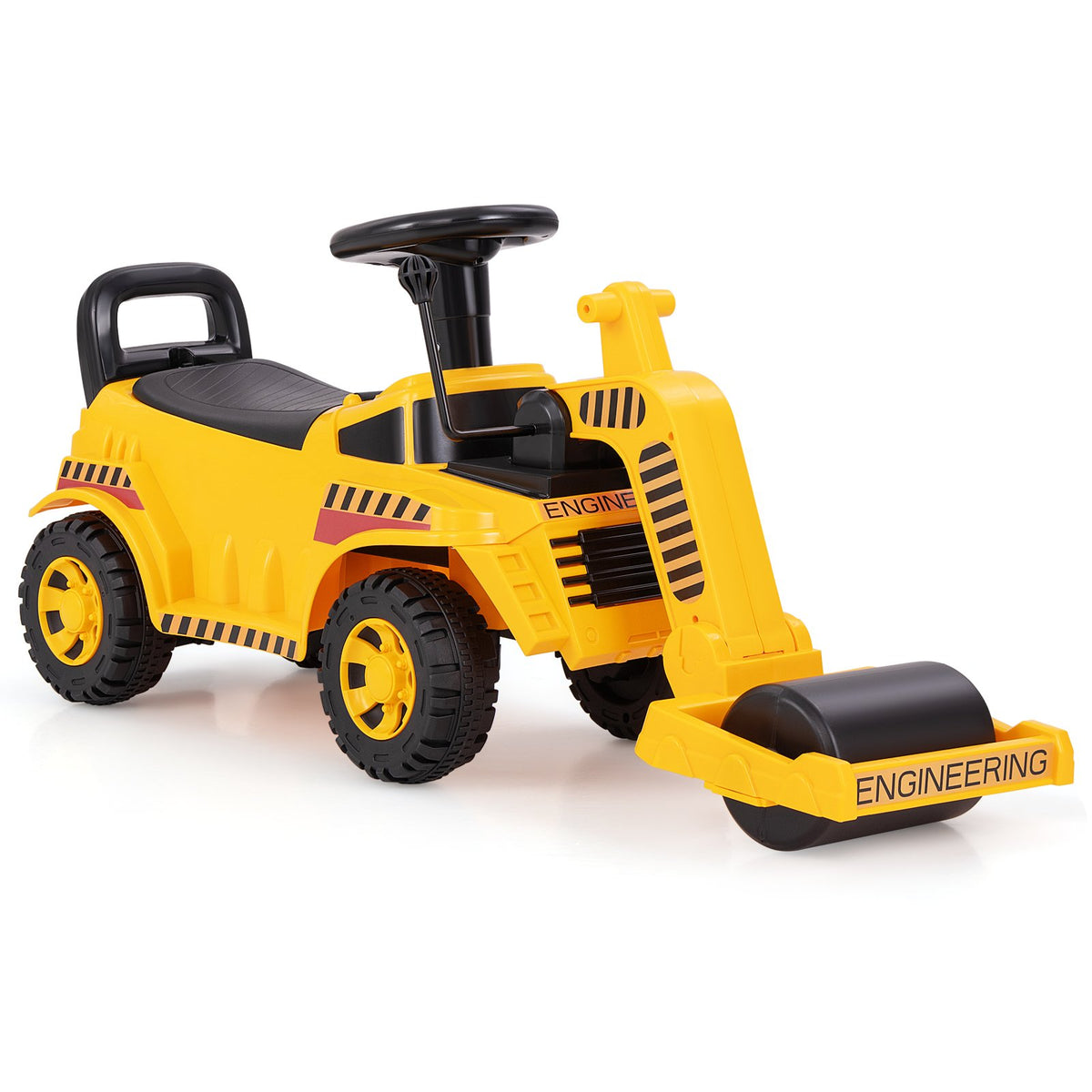 Kids Ride on Road Roller with Adjustable Roller and Anti-Tipping Block-
