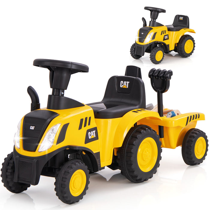 Kids Ride on Tractor Licensed Caterpillar Foot to Floor Sliding Car-Yellow & Black