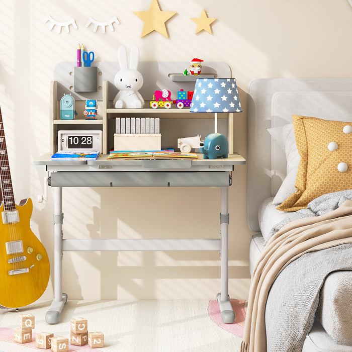 Adjustable Kids Study Desk - Height Adjustable Children's Writing Table with Tilt Desktop - Perfect for Studying and Writing Activities