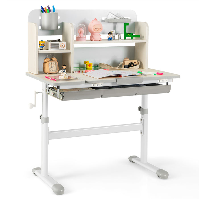 Adjustable Kids Study Desk - Height Adjustable Children's Writing Table with Tilt Desktop - Perfect for Studying and Writing Activities