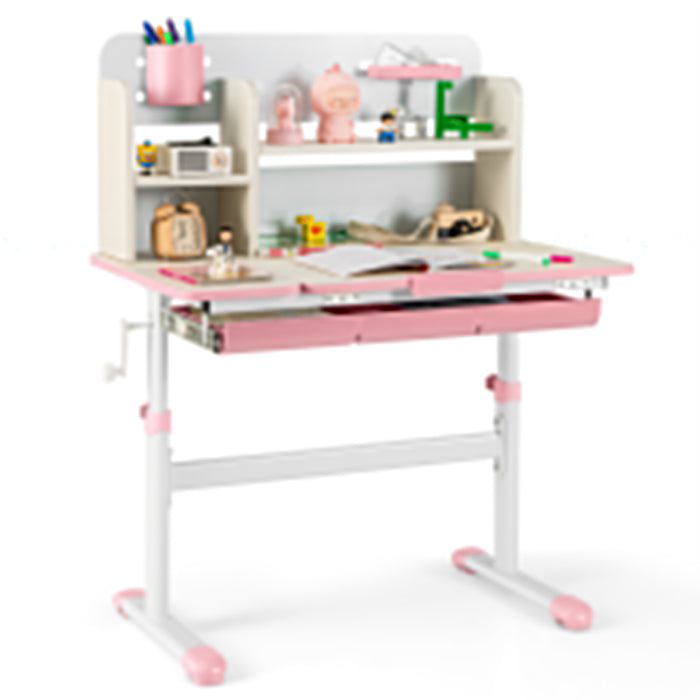 Adjustable Kids Study Desk - Height Adjustable Children's Writing Table with Tilt Desktop - Perfect for Studying and Writing Activities