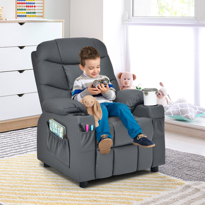 Kids Youth Toddler Upholstered Lounge Recliner Chai with Footrest-