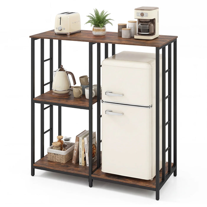 Kitchen Baker's Rack Mini Fridge Stand Table with 4 Shelves-